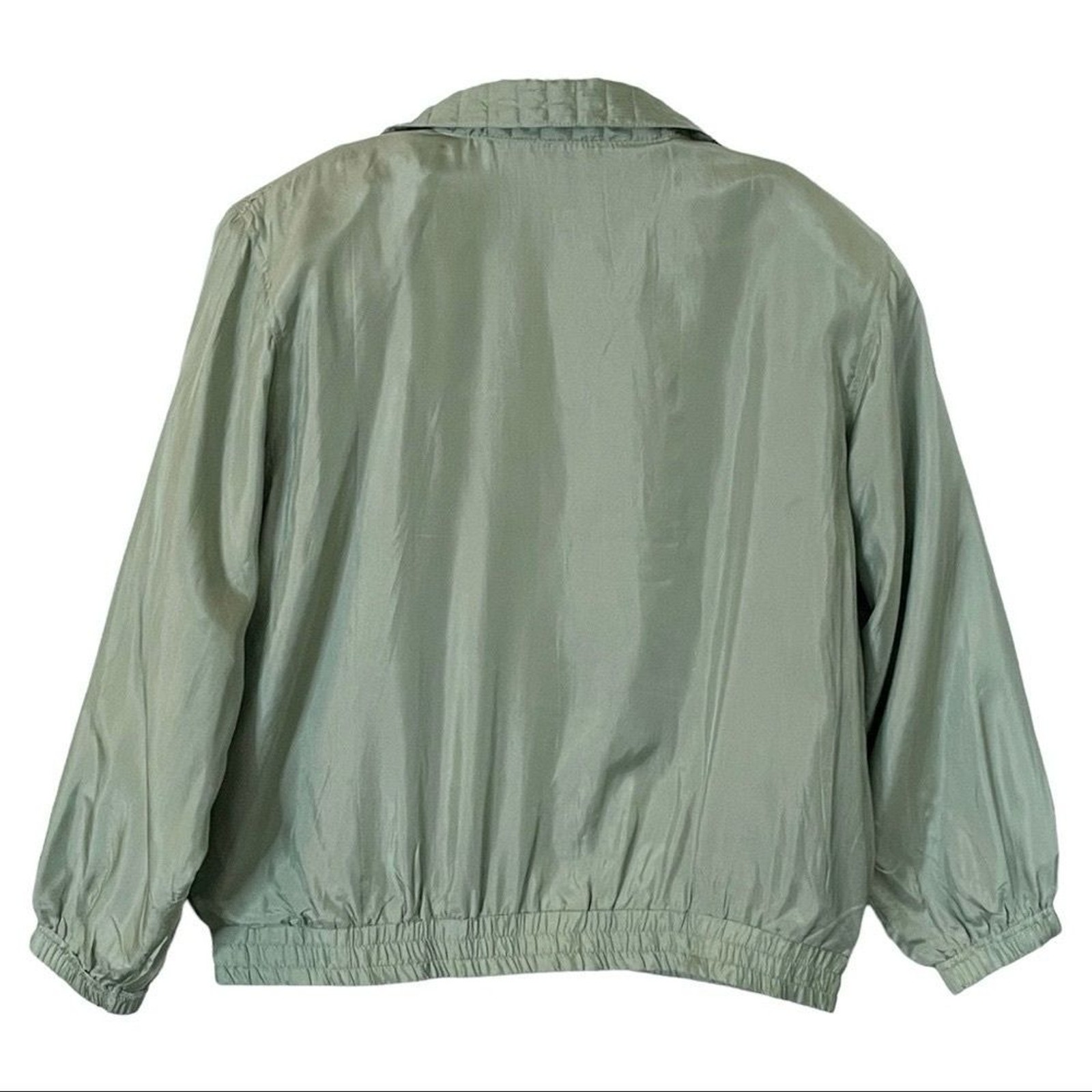Vintage Y2K Maurada 100% Silk Beaded Lace Tracksuit Set XL Sage Jogger Jacket