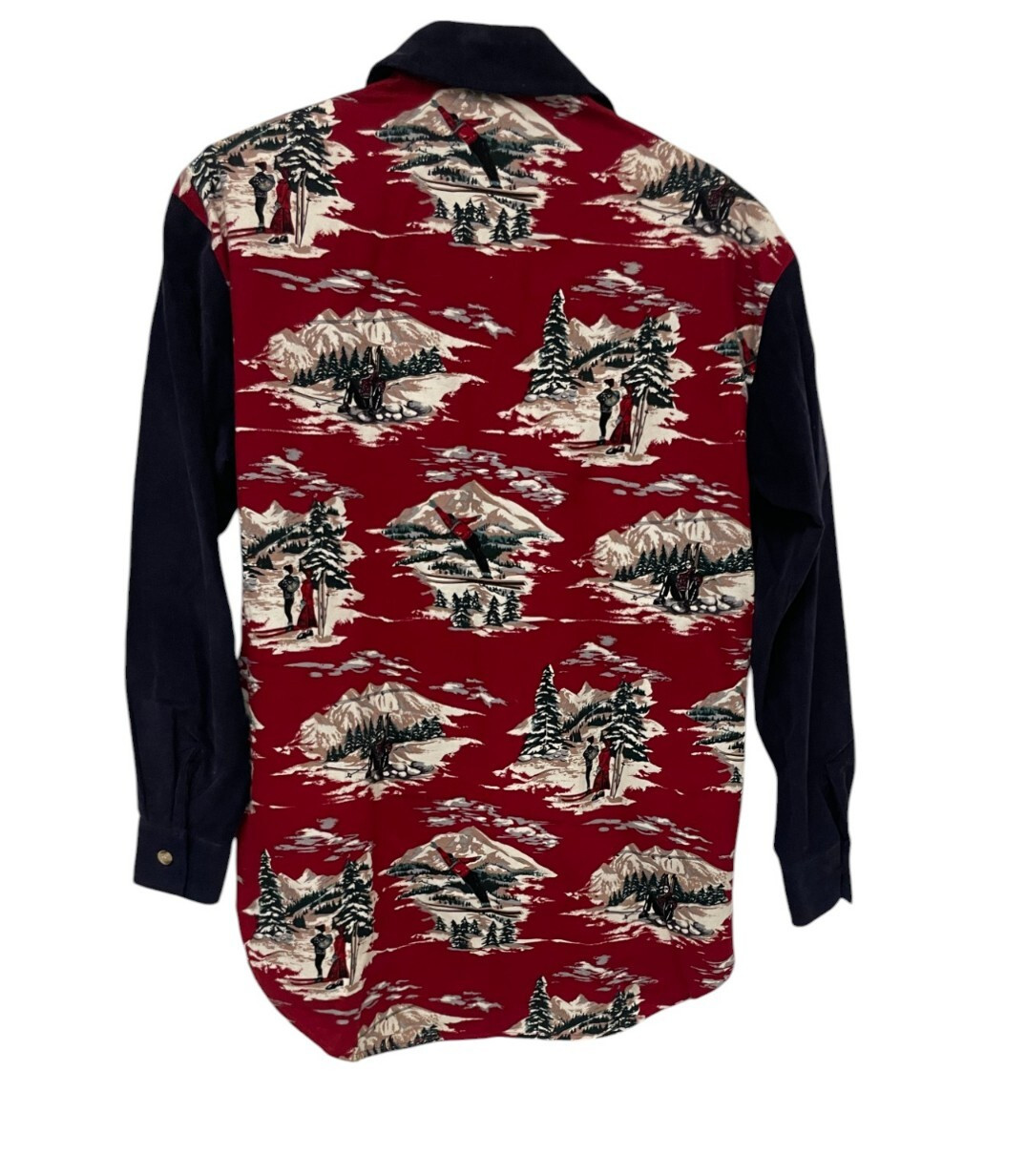 Sportables Button Up Shirt Winter Snow Scene Vintage Women’s Small
