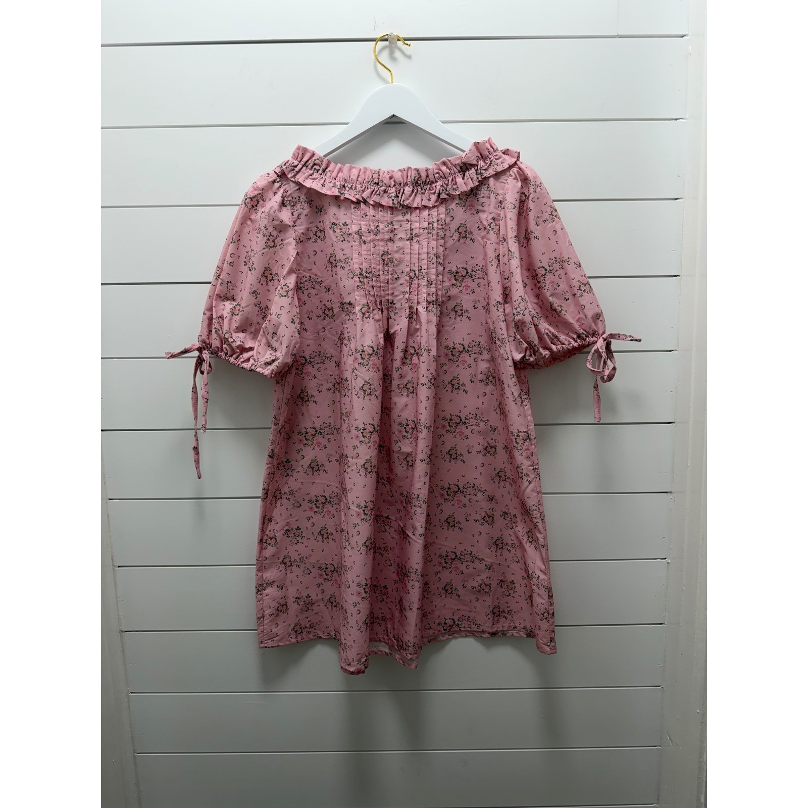 Boutique ruffle mini dress Love Shack Fancy Inspired coquette floral Sz Medium