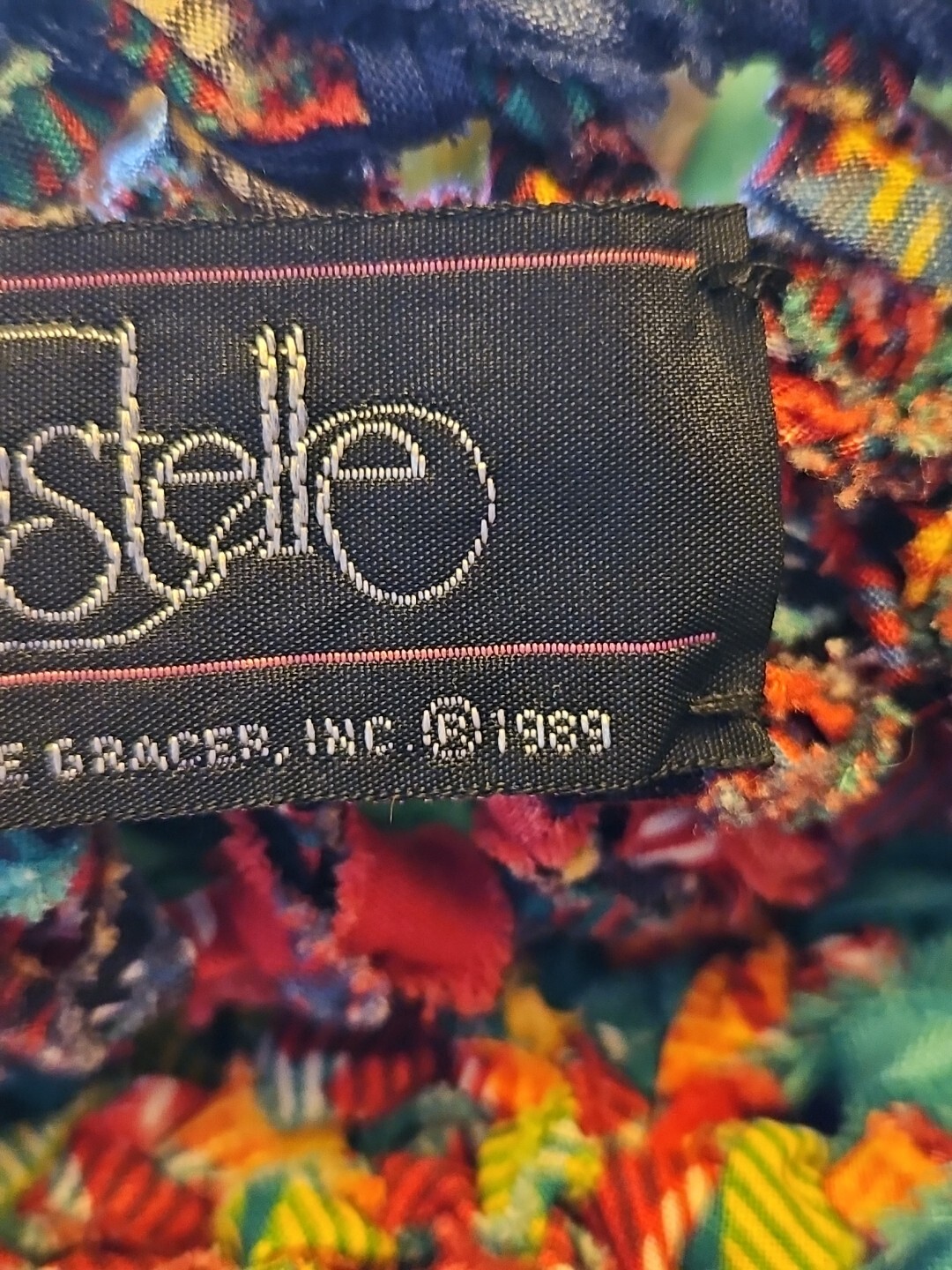 VTG 1989 Estelle Gracer Hippie Rag Rug Artisan Vest Multicolored Open Size S
