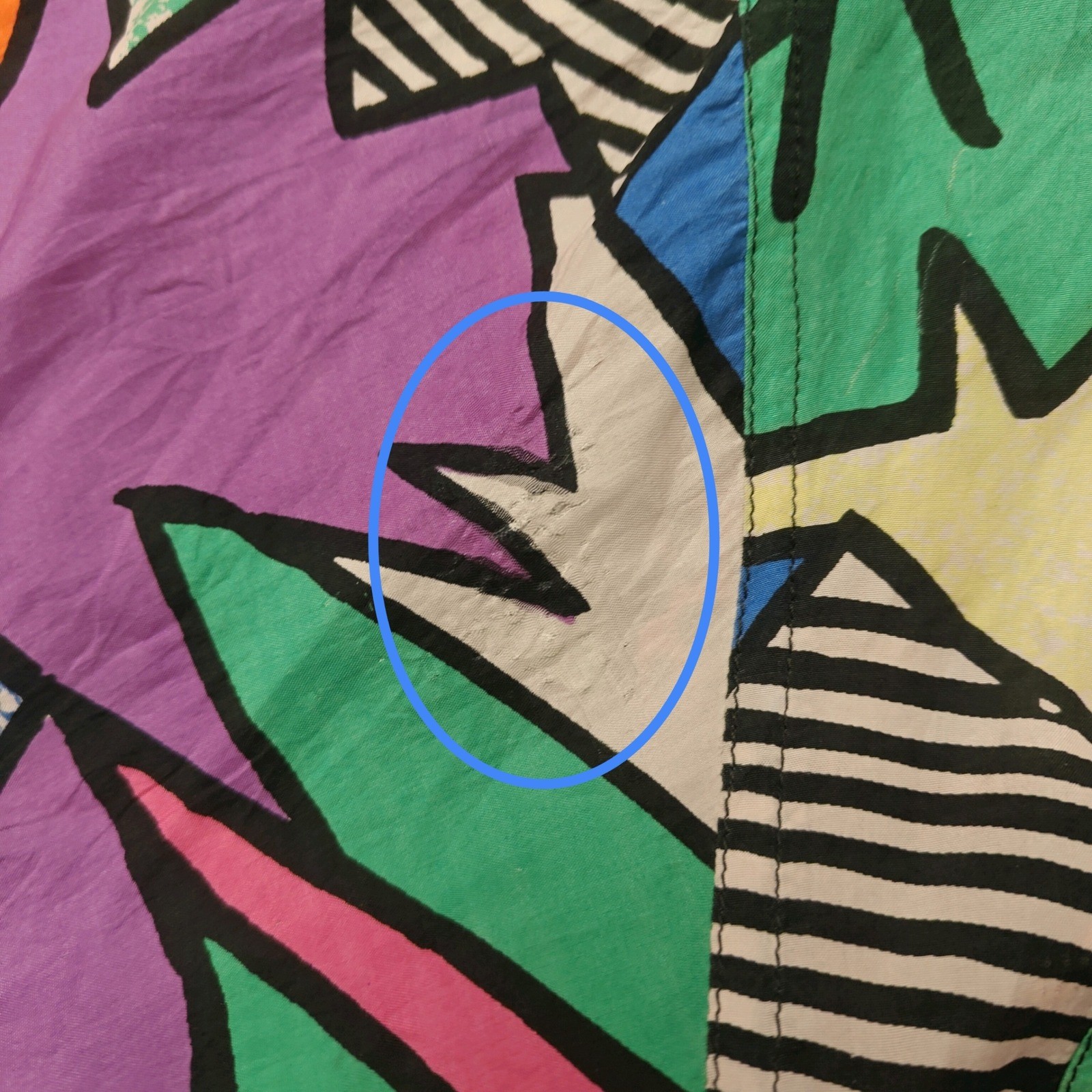 Verona Original Vintage 90s 100% Silk Abstract Geometric Short Sleeve Shirt S