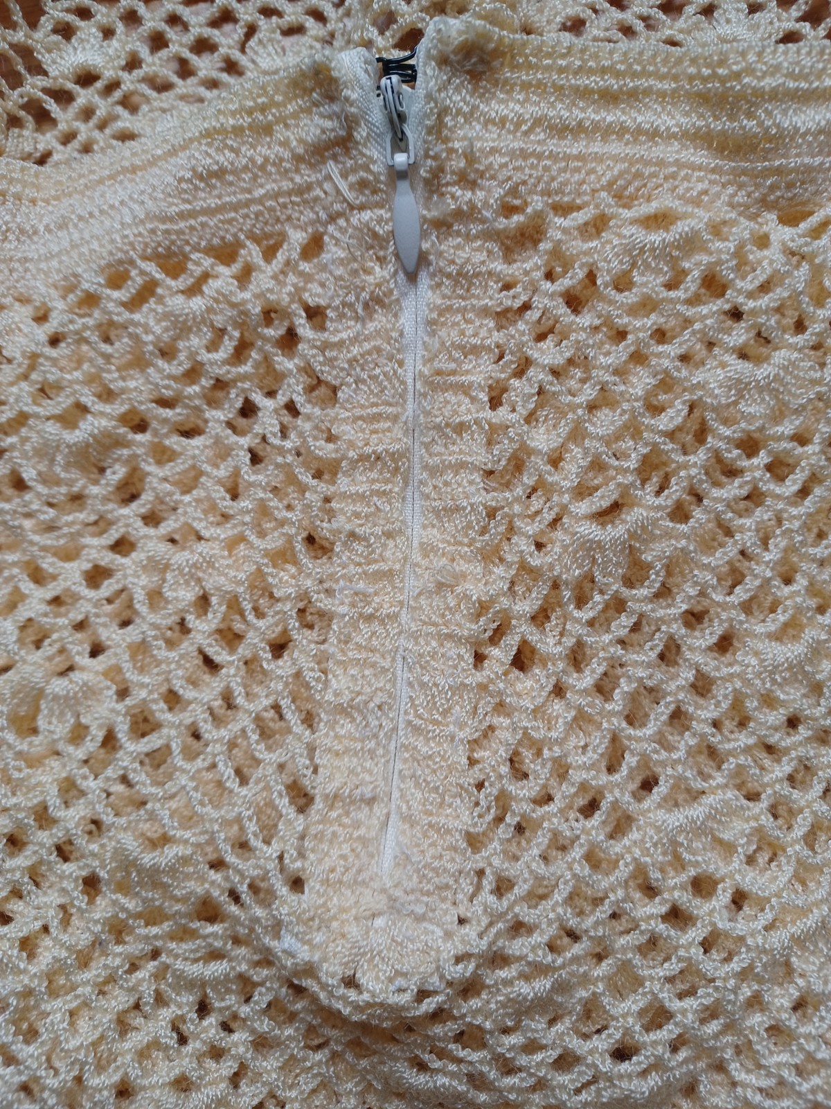 Vintage 1970s Boho/ Hippie/ Beach Wedding Ivory 2-piece Handmade Crochet Dress
