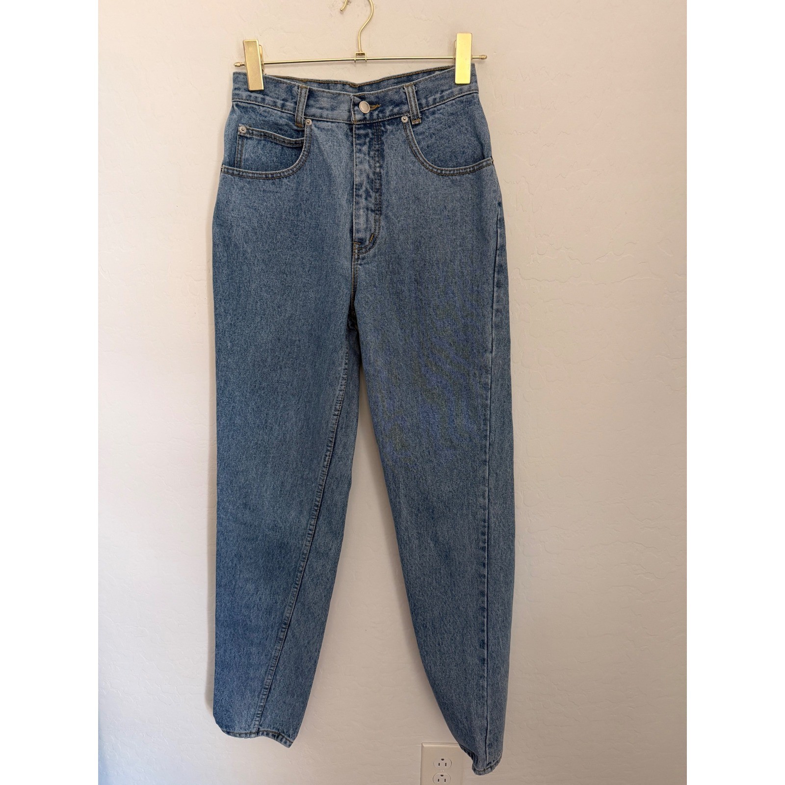 Vintage Lawman World Class Denim High Waisted Tapered Leg Jeans Medium Wash 7 27