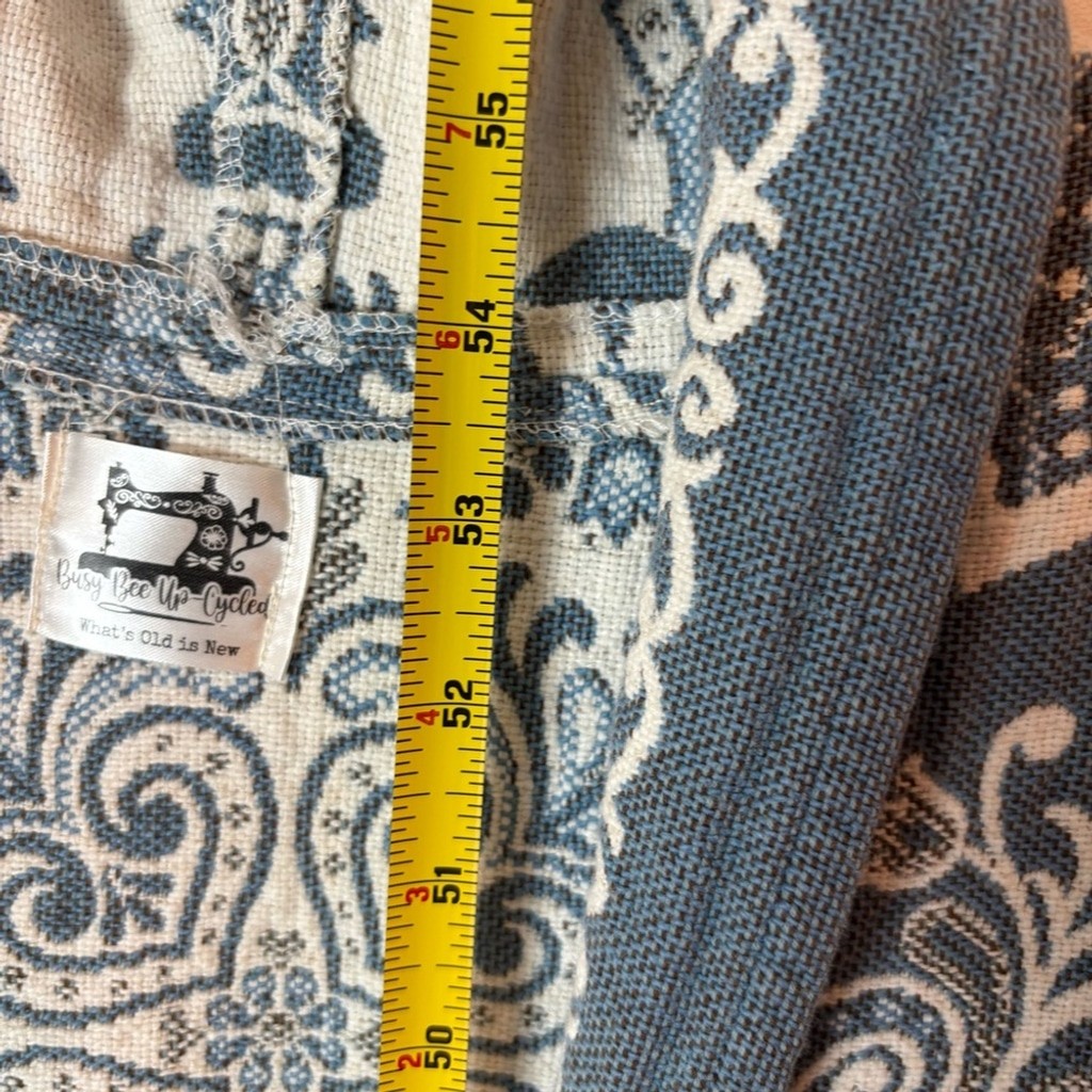 Vintage Reversible Long Cotton Jacket Created With Woven Folk Imagery