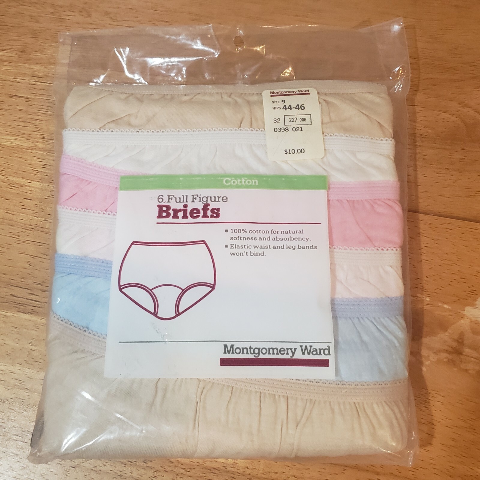 Montgomery Ward Vintage NOS Womens Briefs Underwear 6pk Sealed sz 9, 44-46