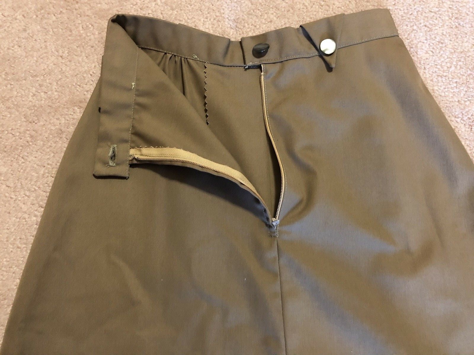 Vintage The Golden Daffodil brown A-line skirt with buttons size 6 {XS-S} NEW