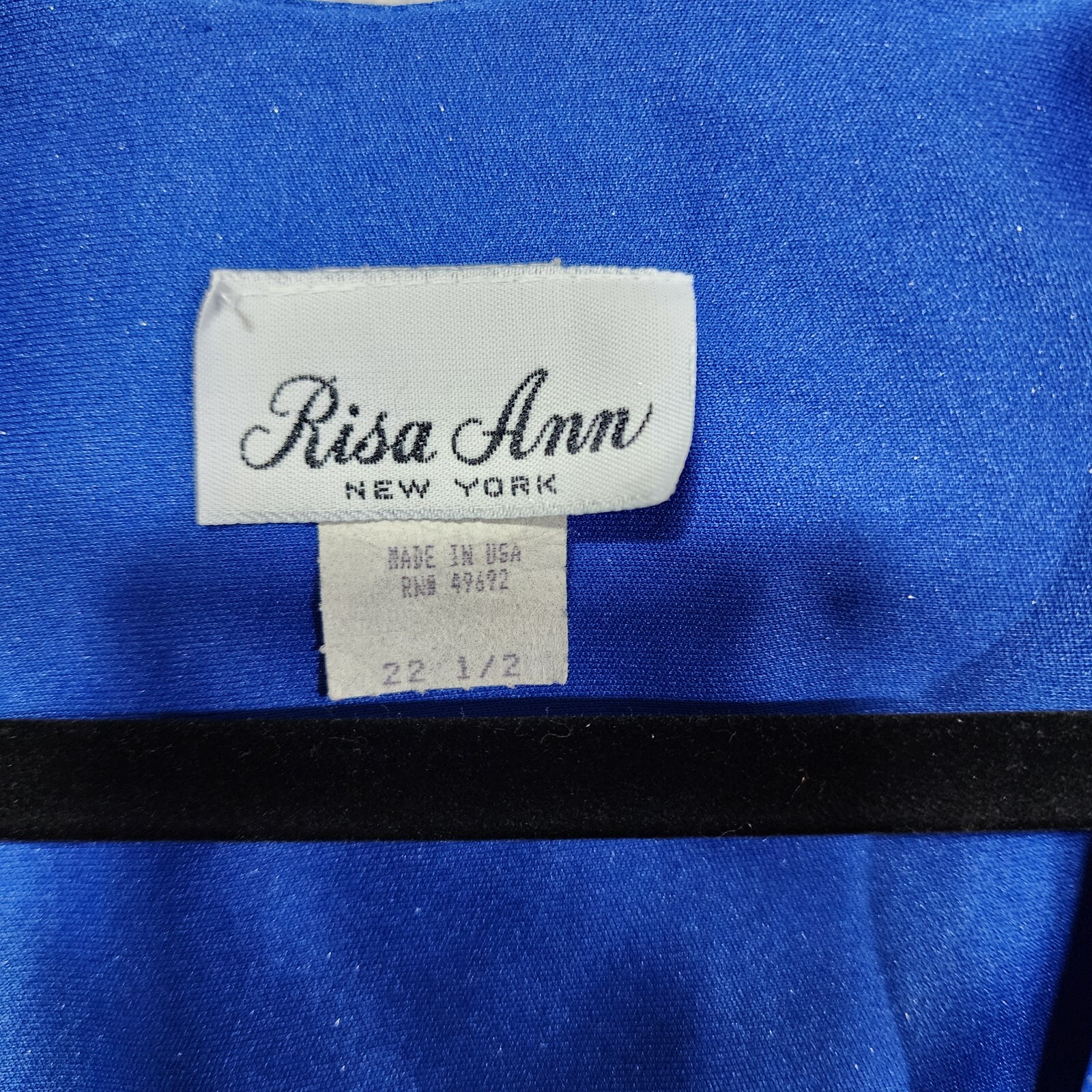 Risa Ann New York Metallic Silver Blue Abstract Overlay Blouse 80’s Plus Size 2X
