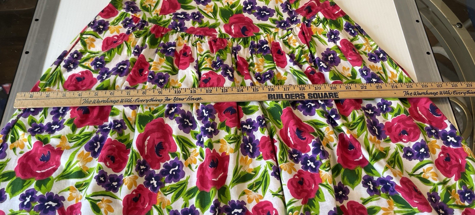 Vintage 80s Floral Cotton Dress With Pockets Size S/M Cottagecore