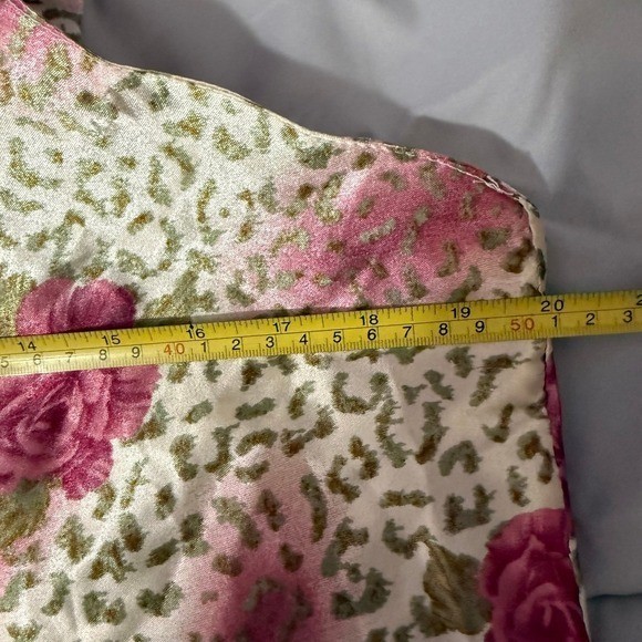 Vintage shabby chic Chemise Slip Dress Nightie Bows Satin Sante Classics Sz L