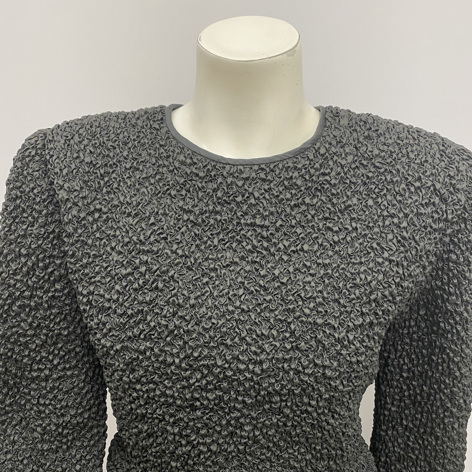 Vintage William Pearson Dress Black Top is All Puckered Cocktail Style Size 10 8