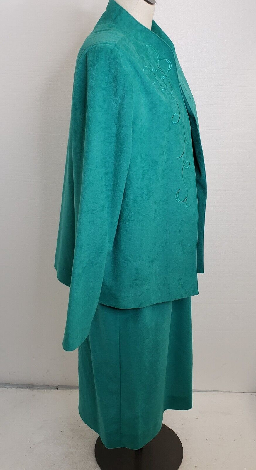 Vintage Willi 2 Pc Jacket/Dress Set With Belt Green Size 14