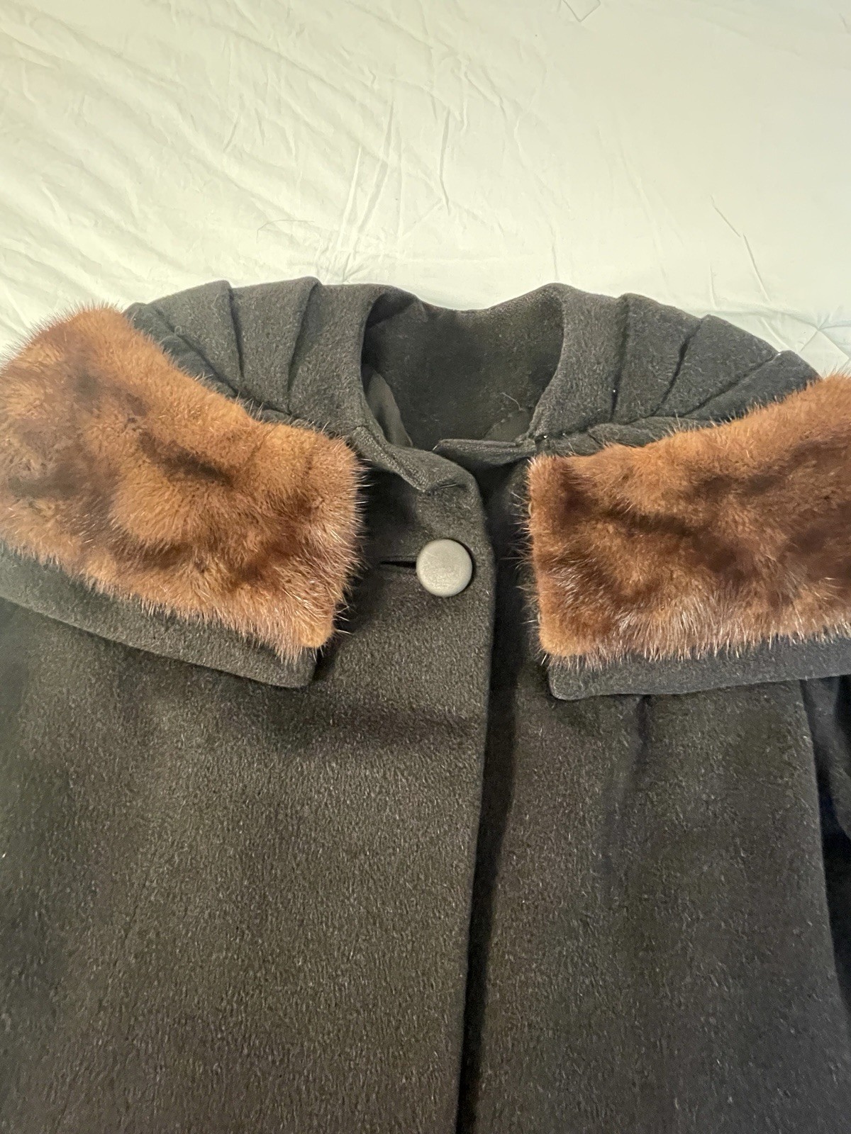 RARE Vintage Bellciano Of New York Wool w/Fur Collar 1940-50s Era Dress Coat