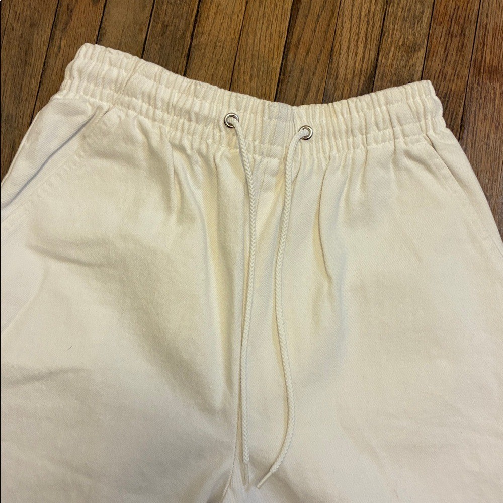 Vintage EUC High Waisted Ivory Cotton Canvas Utility Pants Size 8