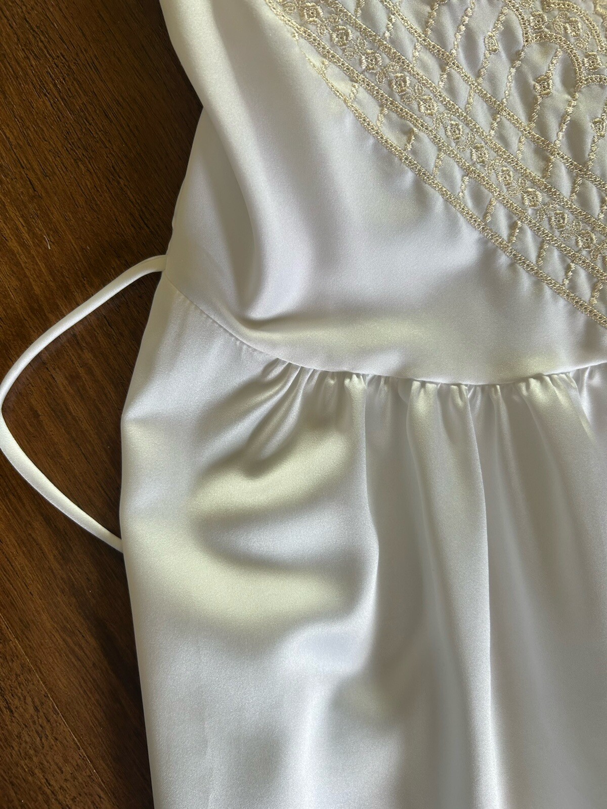 Vintage 70s Victorias Secret Babydoll Lace Slip Dress Midi M Embroidered Rare