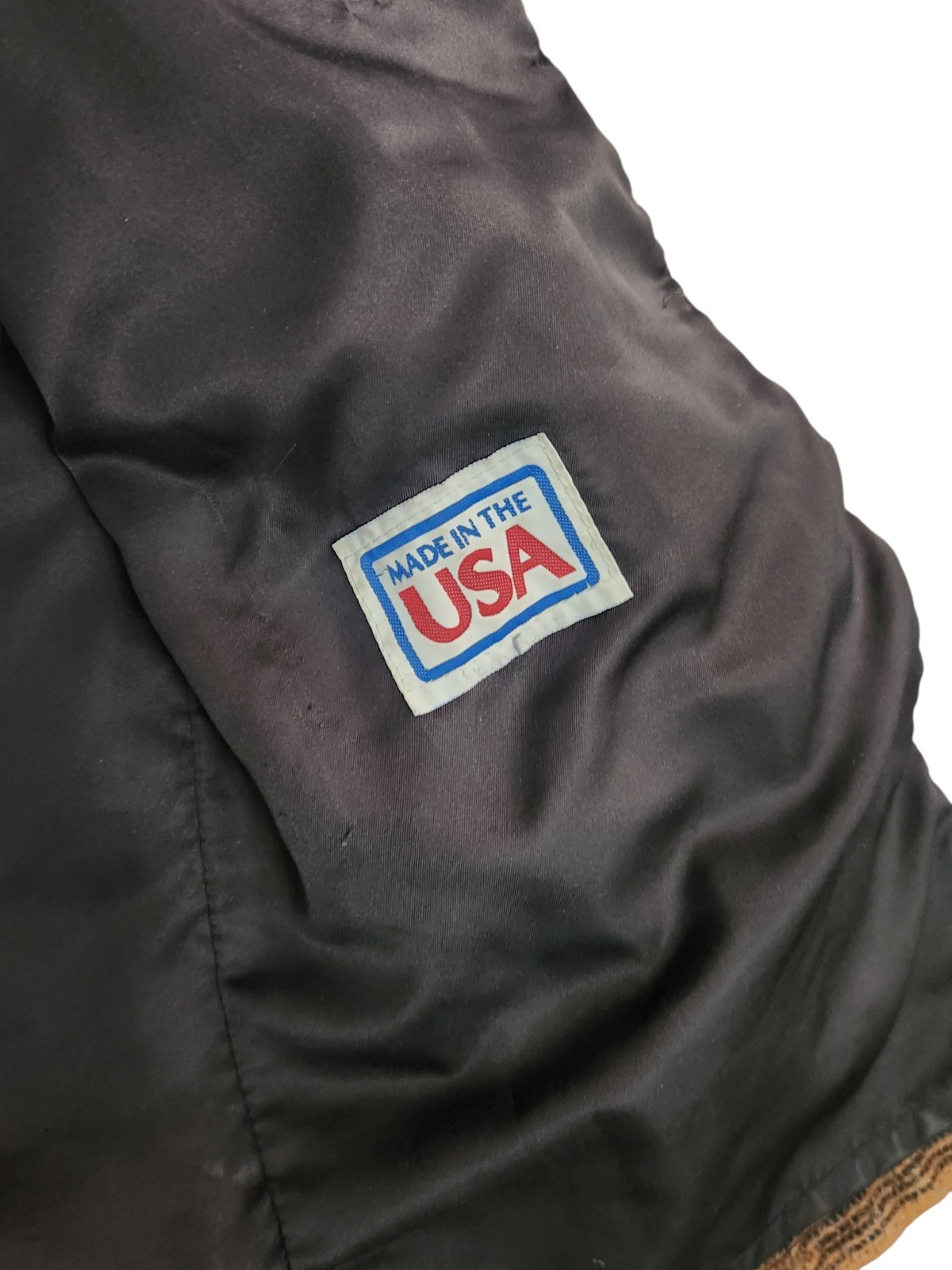 Vintage Pioneer Wear Chore Coat L XL USA Santa Fe Aztec Sherpa Lined Wood Button