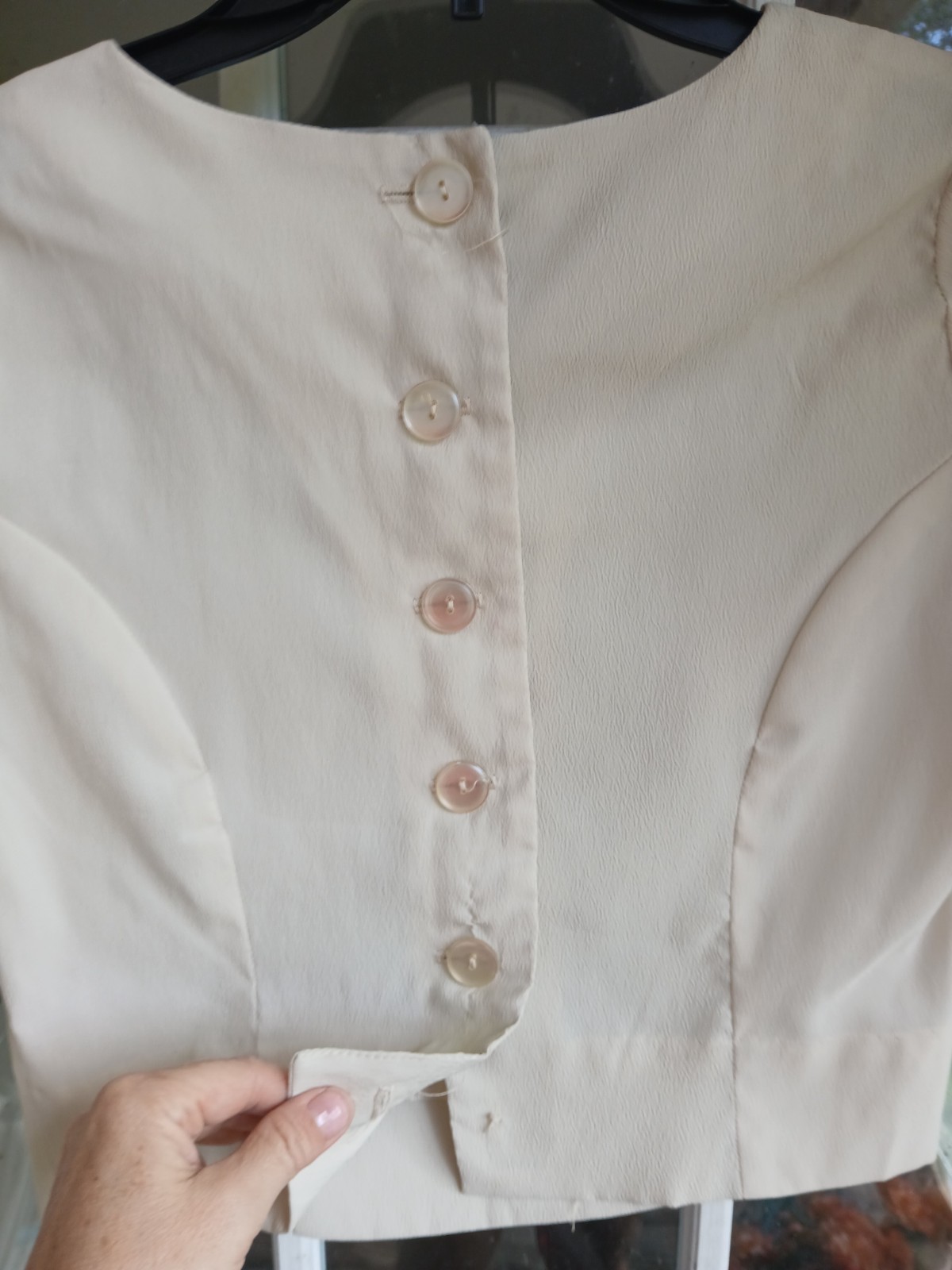 Vintage 1960s NWT Cream Blouse and Skirt Set
