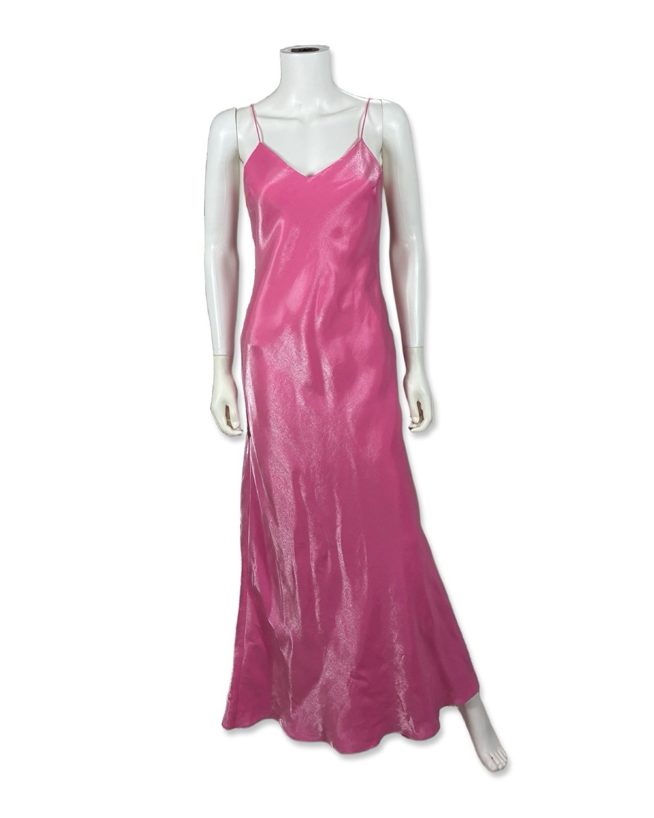 De Laru by Sheila Yen VTG 90s Y2K Pink Shiny Maxi Dress Prom Fairy Grunge 7/8