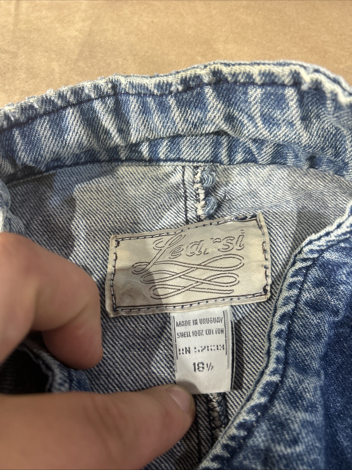 Vintage 1980’s Retro Learsi Denim Oversized Blue Jean Jacket Women’s Size 18 1/2
