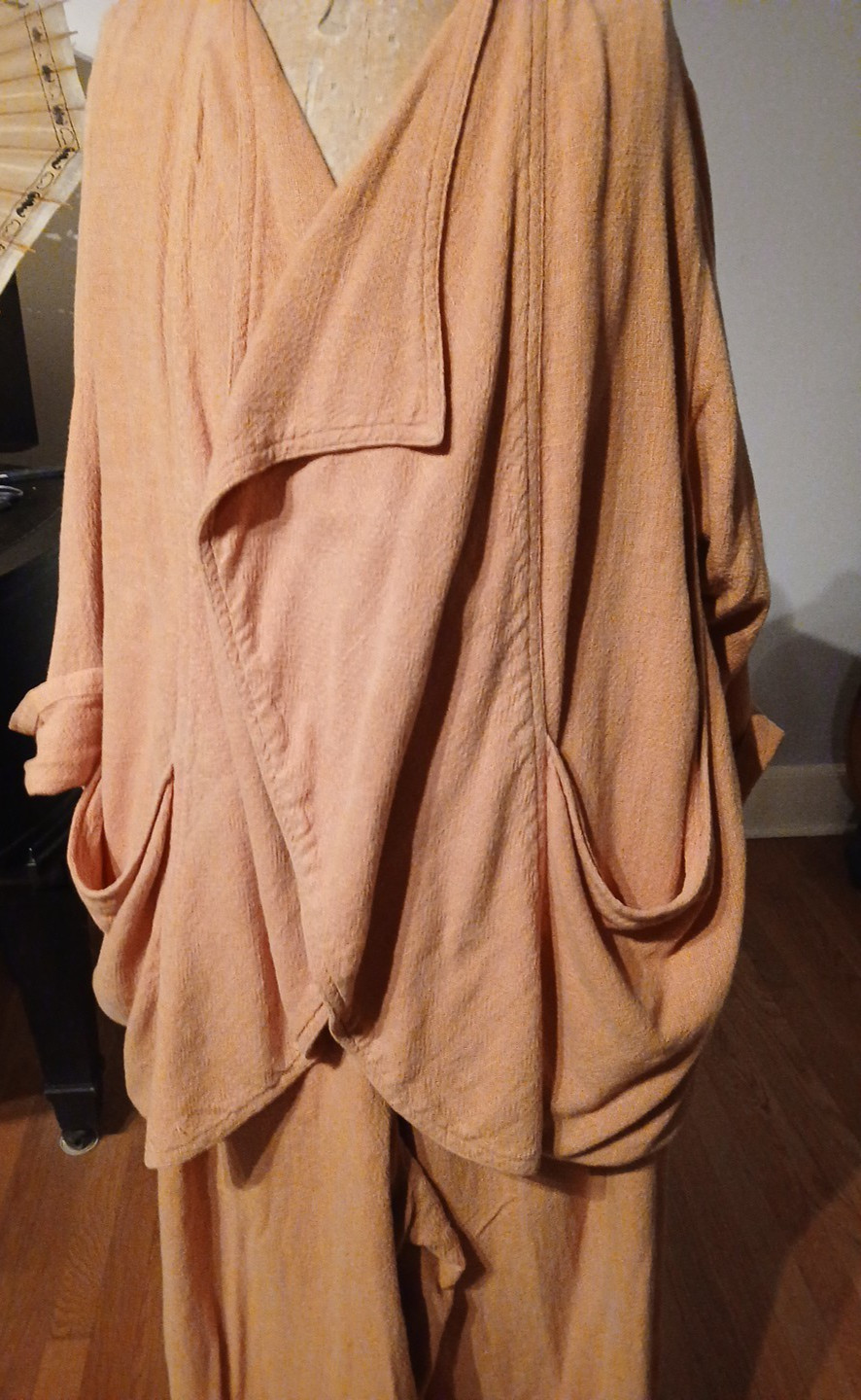 Vtg 1990s Sangam Imports Pumpkin Culotte-Skirt & Chic Jacket India S/L