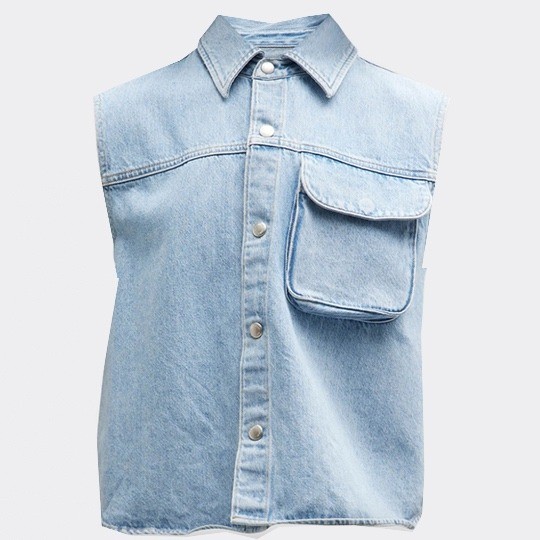 Agolde 100% Organic Cotton Womens Denim Vest Y2K Indie Sleaze Western Size M