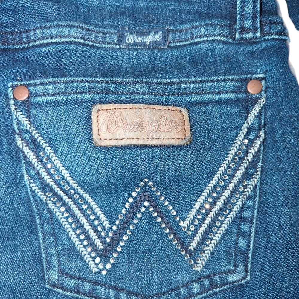 Wrangler Retro Women’s Dark Wash Mid Rise Bootcut Stretch Denim Jeans 29×32