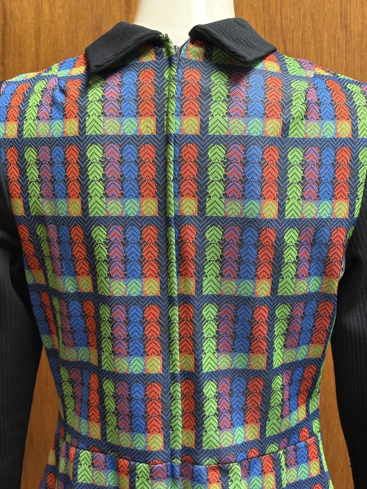 Vintage 70s Mod GoGo Geo Rainbow Print Pinafore Jumper Dress by It’s Better 16