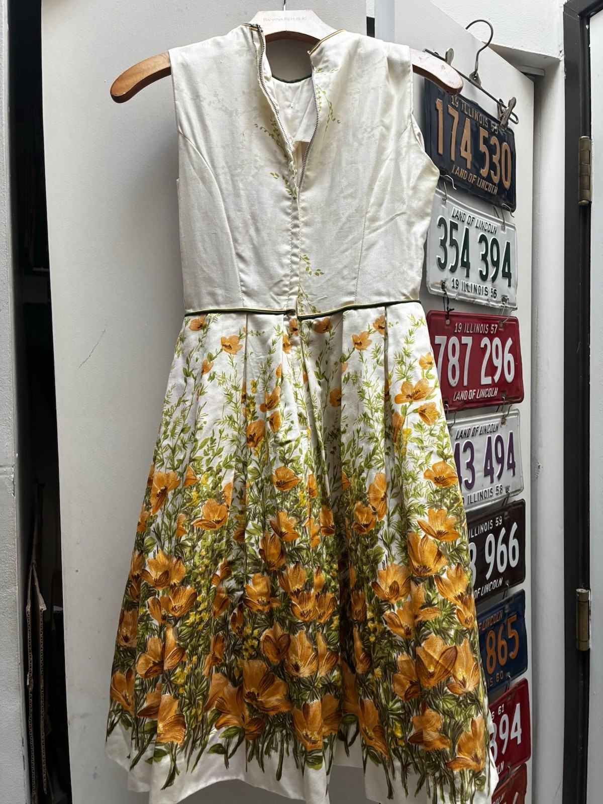 Vintage 1960s R.A.R. Fashion Summer Dress Yellow Floral W/Tulle Lining Size 4
