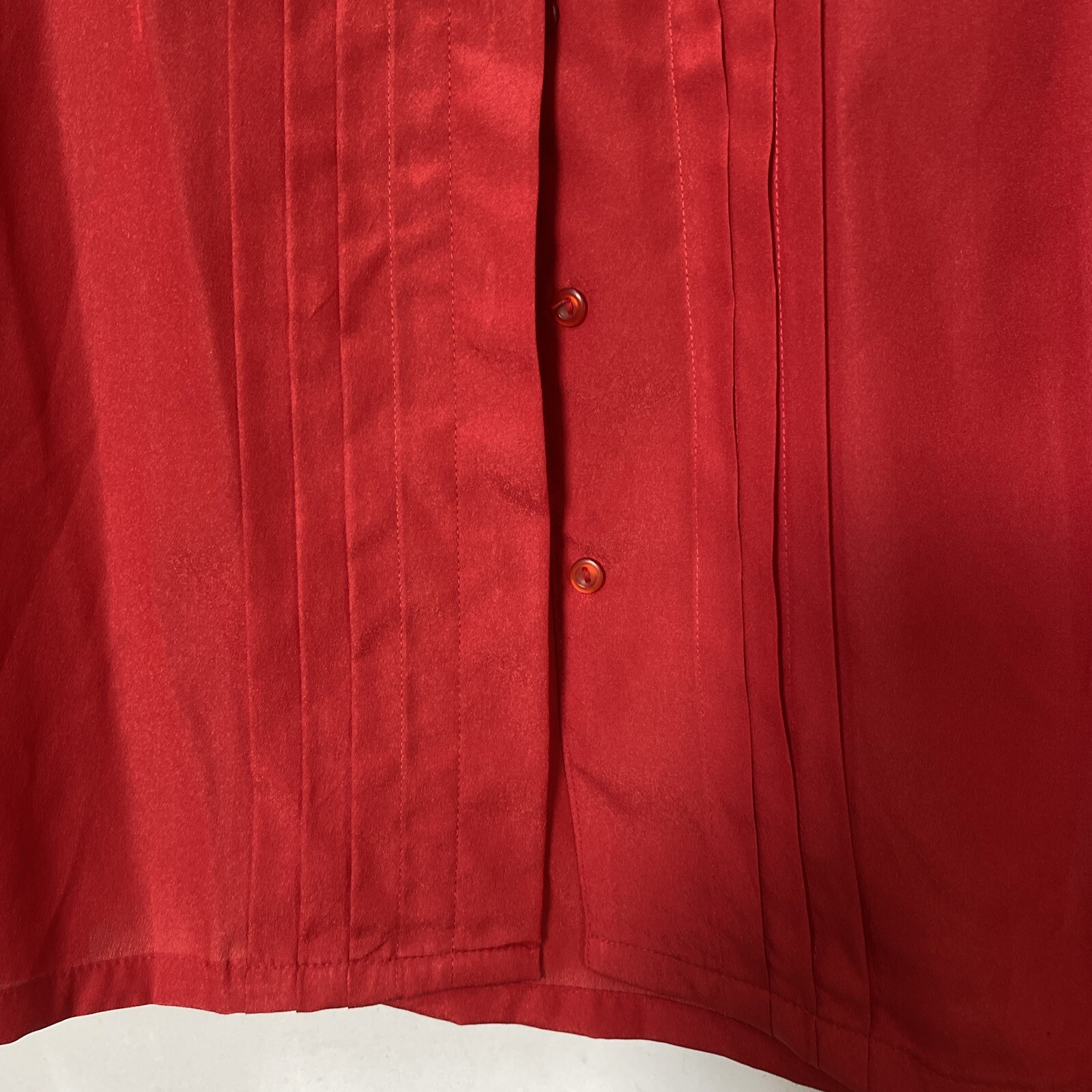 Alicia VINTAGE Women’s Polyester Red Collar Button Down Blouse Top Size 14