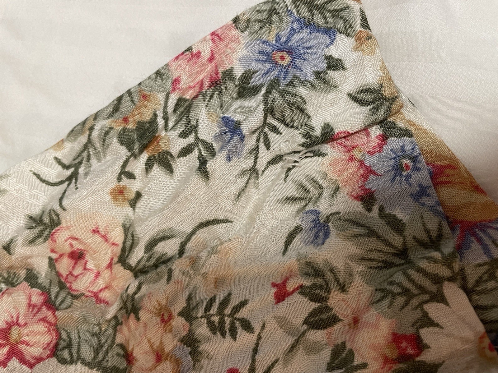 Vtg Significance 90s Cream Floral Cottagecore 10 Midi Dress Buttons & Pockets
