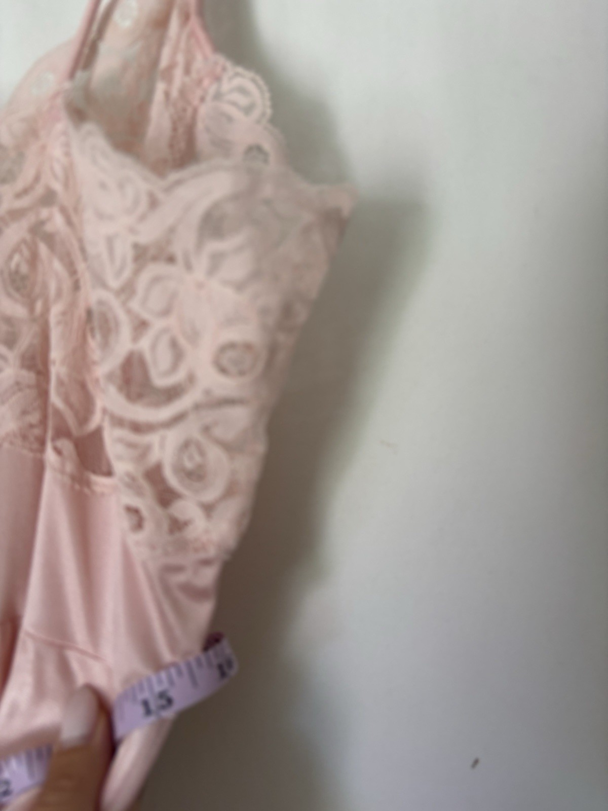 Vtg Lily Of France Robe and Long Slip Large Pink Blush Satin Lace