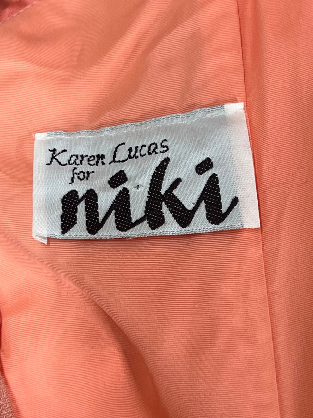 Vtg 80s Sz 4 Coral Party/Prom Mini Dress Karen Lucas Niki USA Big Bow Peplum
