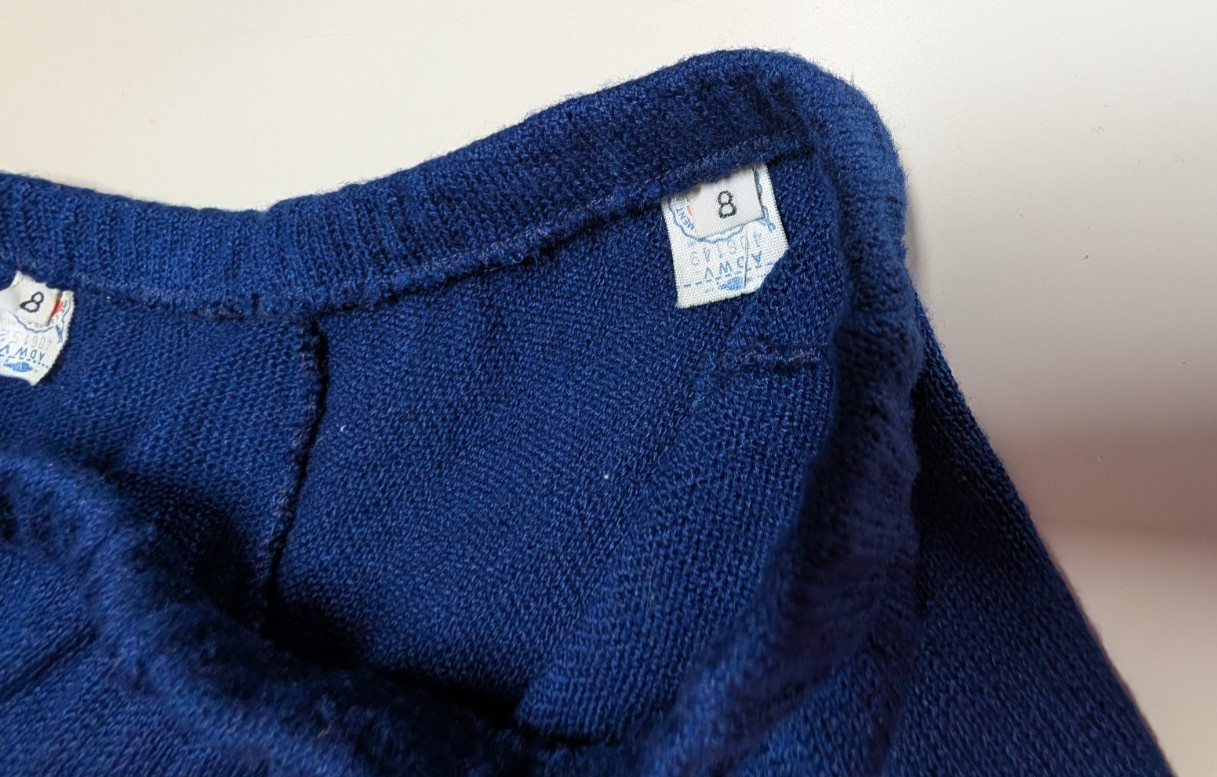 Vivanti Vintage 80s Sweater Skirt Set Blue Royal Size 8