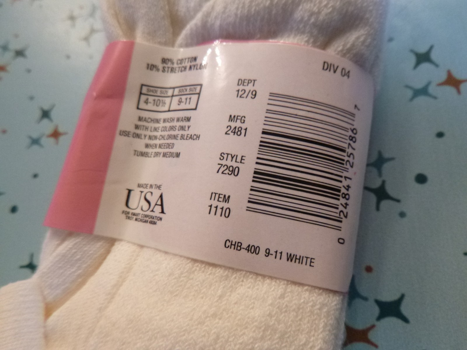 NOS Pkg of 3 Pairs Vtg Athletech Low Cut Socks White Kmart Made in USA