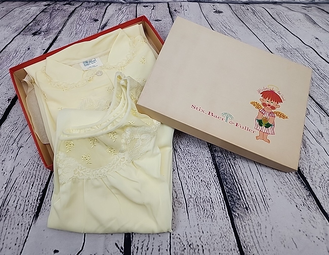 Vintage Philmaid Nylon Sleep Nightgown Gown, Housecoat, Gift Box & Set Size S/M?