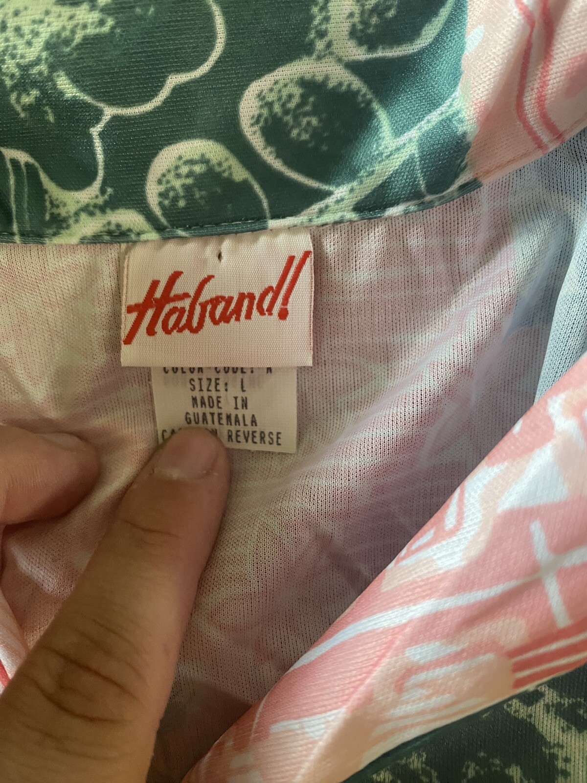Vintage 70s Pink And Green Floral Shirt. Size L.