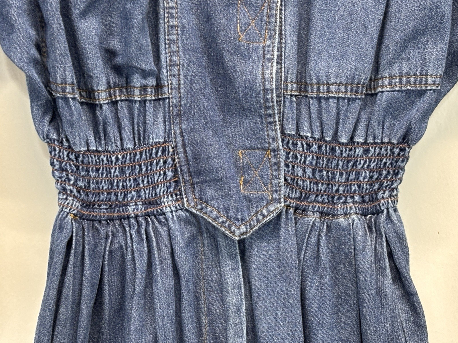 Vtg Cache Denim One Piece Jumpsuit Women’s 10 Blue Studded Trim 80s Made USA