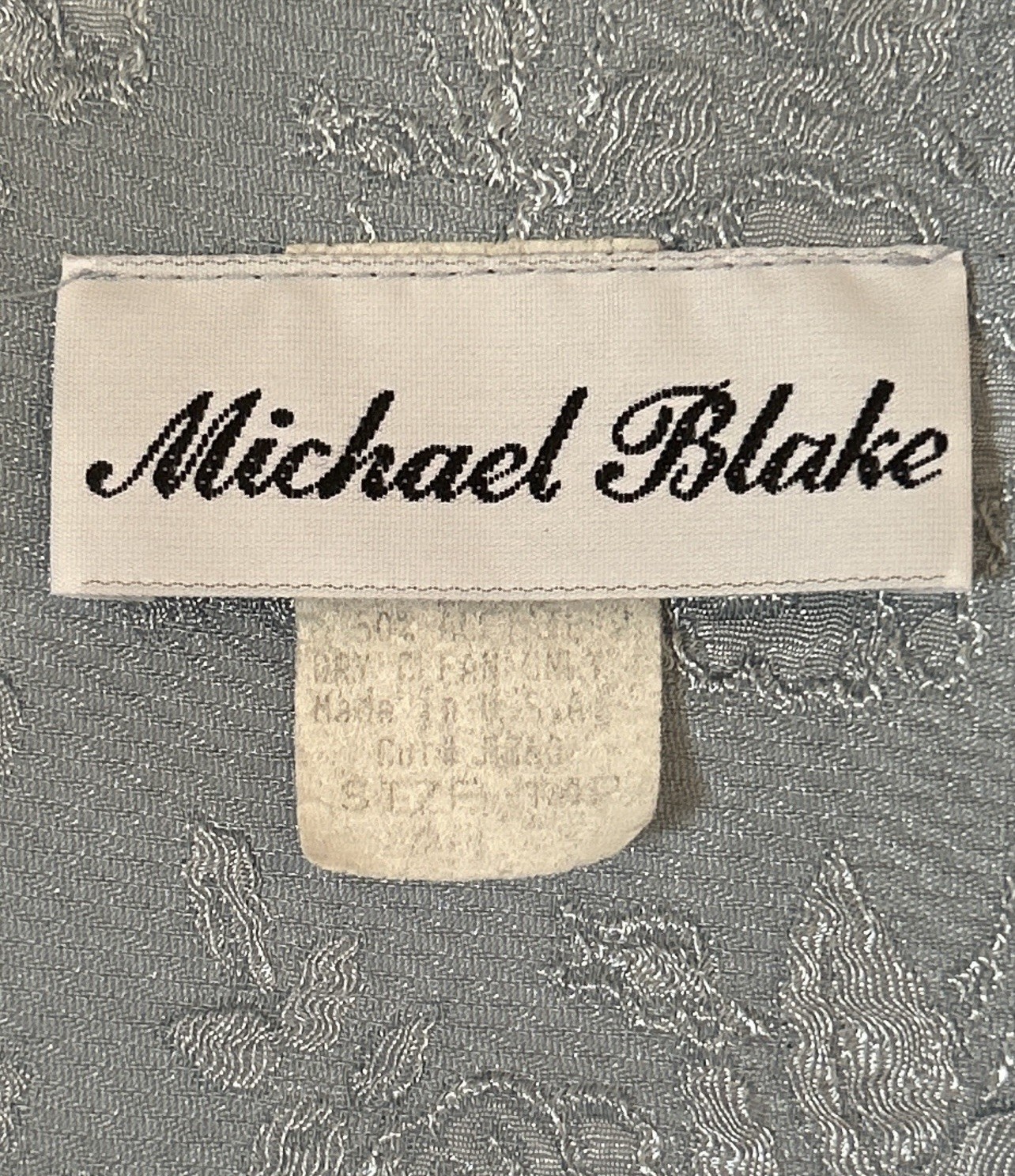 Vintage Michael Blake Dress 2 Piece Set Top Skirt Blue Wedding Formal Size 14P