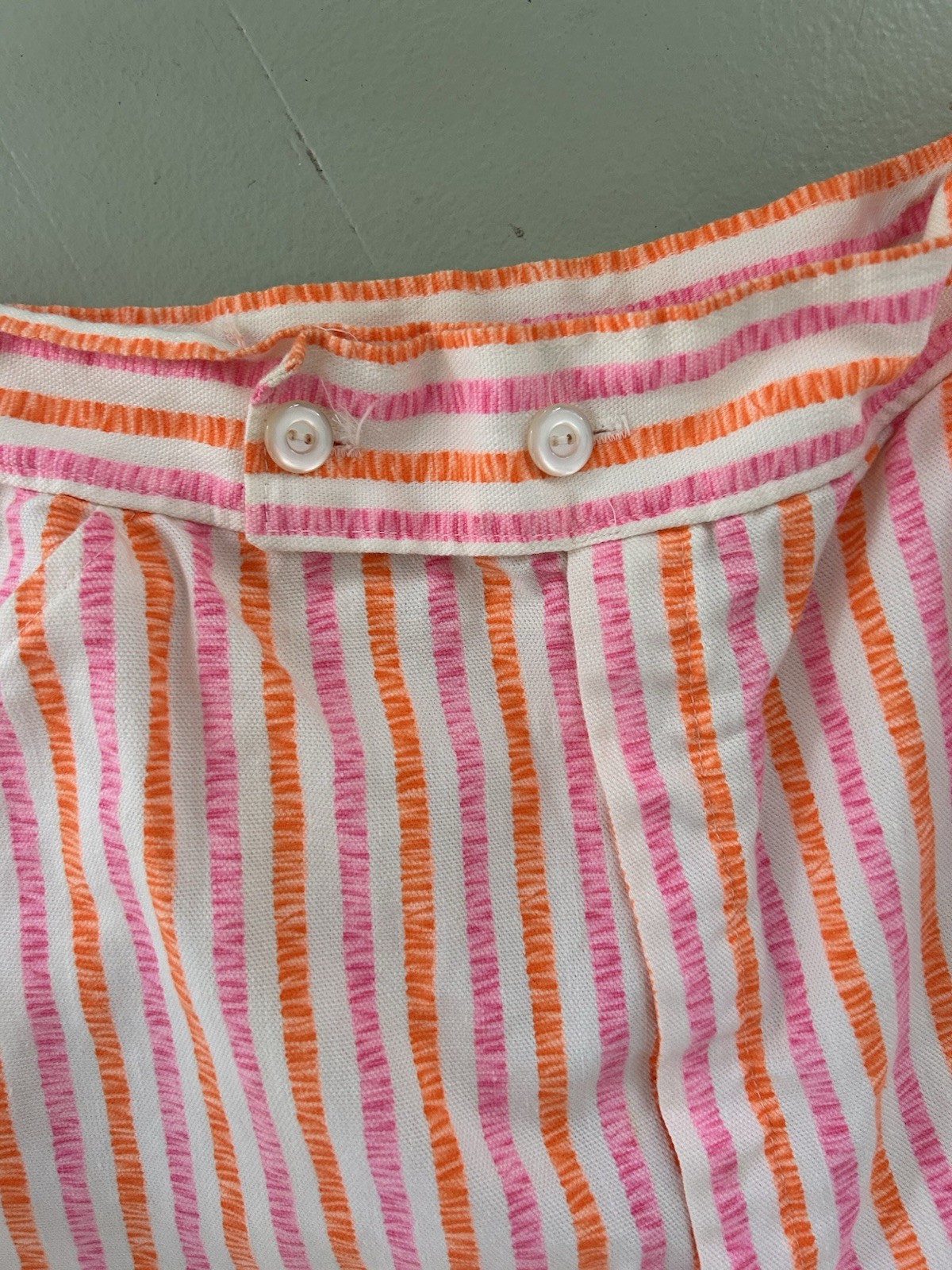 Vintage Pan Trends Flare Bell Bottom Pants Cuff Sz9/10 Candy Stripe Pink Orange