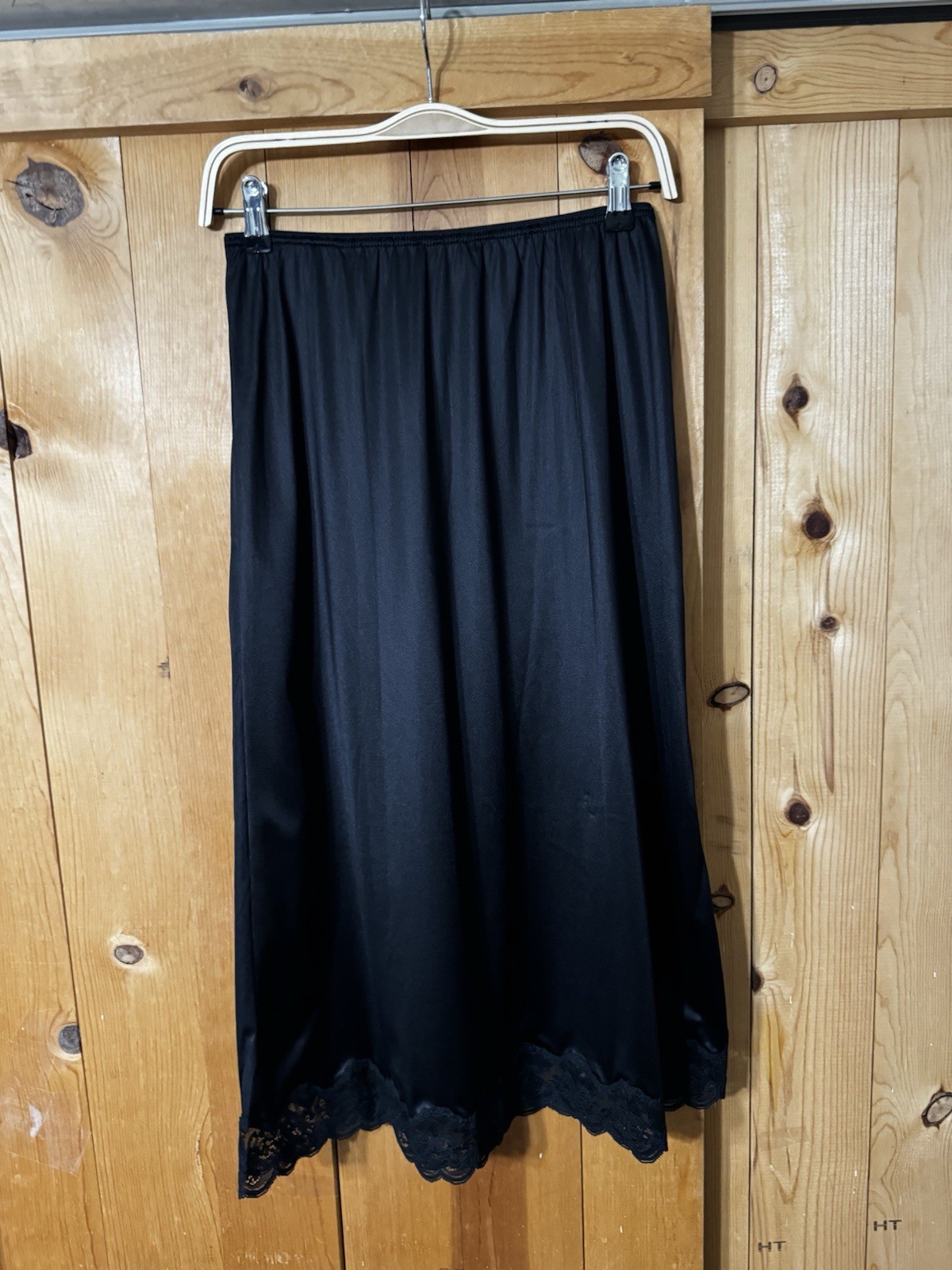 VTG 60/70s Black 1/2 Slip Vive La Difference Waist 24-32” Women’s M EUC Nylon