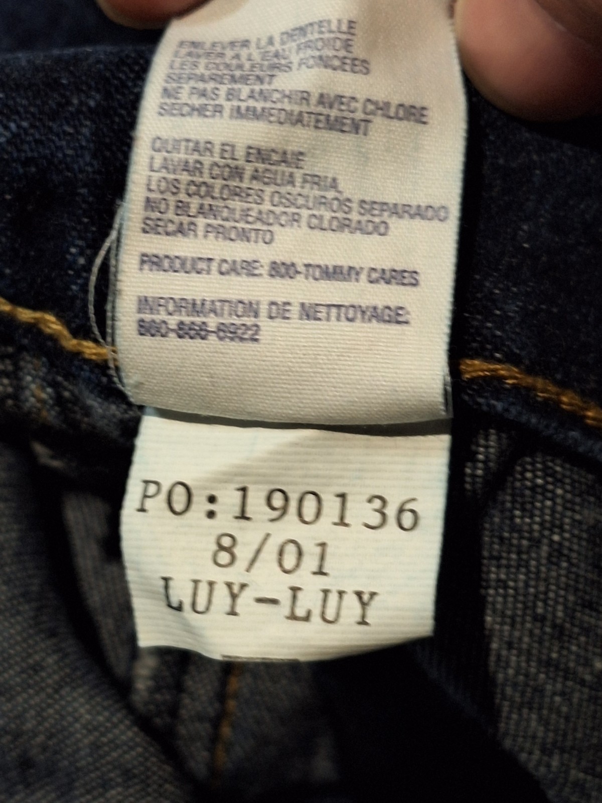 Vintage Tommy Hillfigure Jeans 2001 Size 7 Tall Dark Wash Cotton Blend Y2K