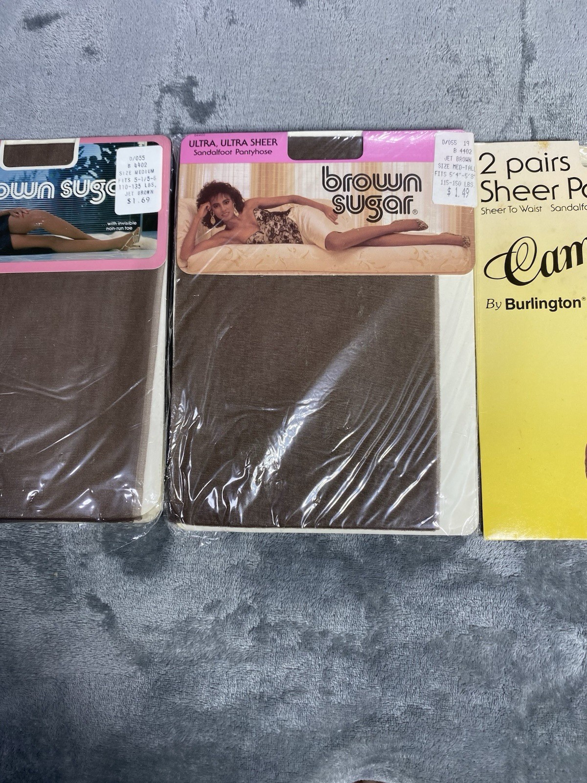 Vintage Pantyhose Womens Medium Brown Sugar Cameo Burlington Ultra Lot of 3 NEW