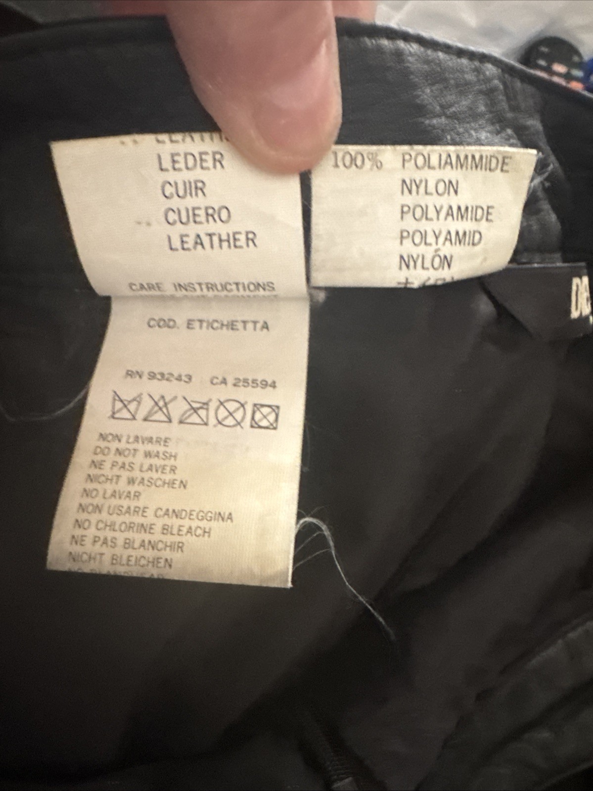 Vintage 80’s Diesel Black Leather ETICHETTA Pants No Pockets Size M