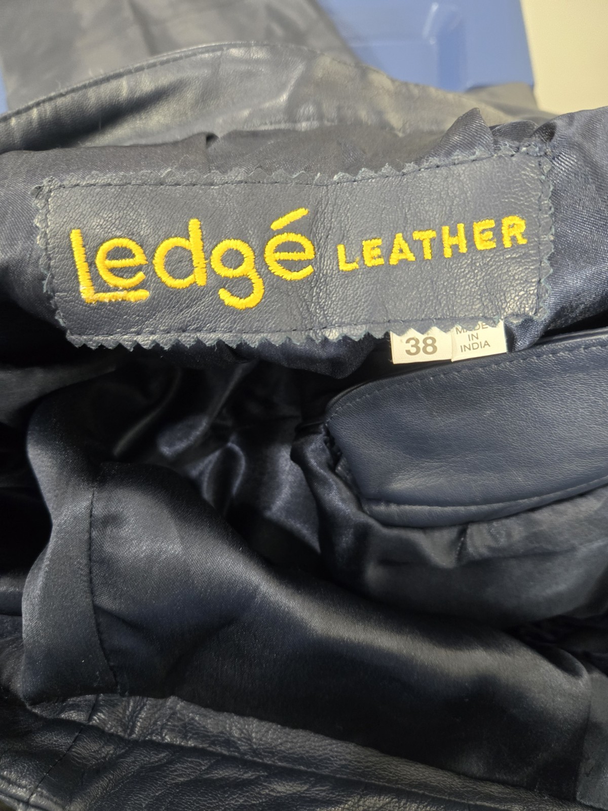 Vintage Pierre Lamonte Women’s Size 38 Blue High Rise Leather Pants