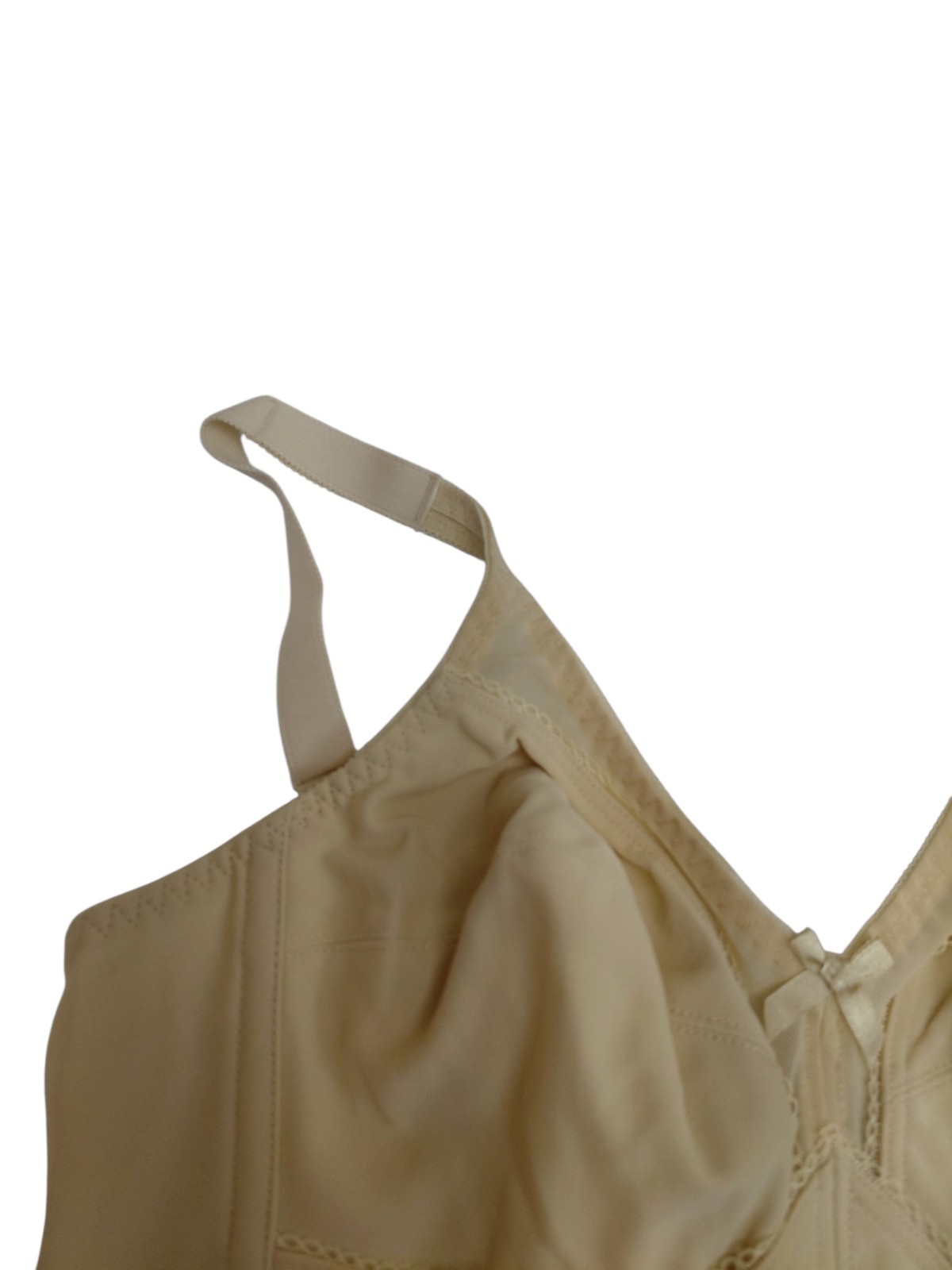 Vintage Crown-nette Longline Beige Bra Size 36B