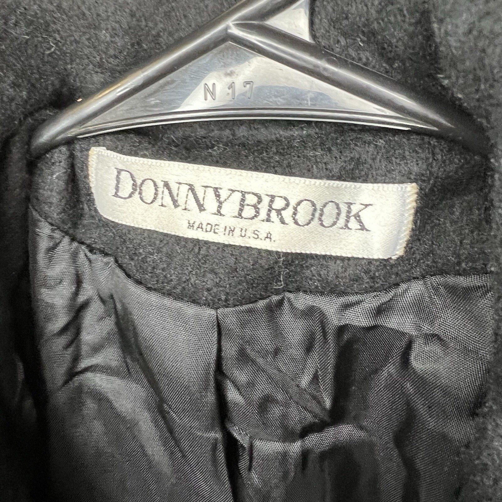VTG DONNY BROOK Black Wool Trench Coat