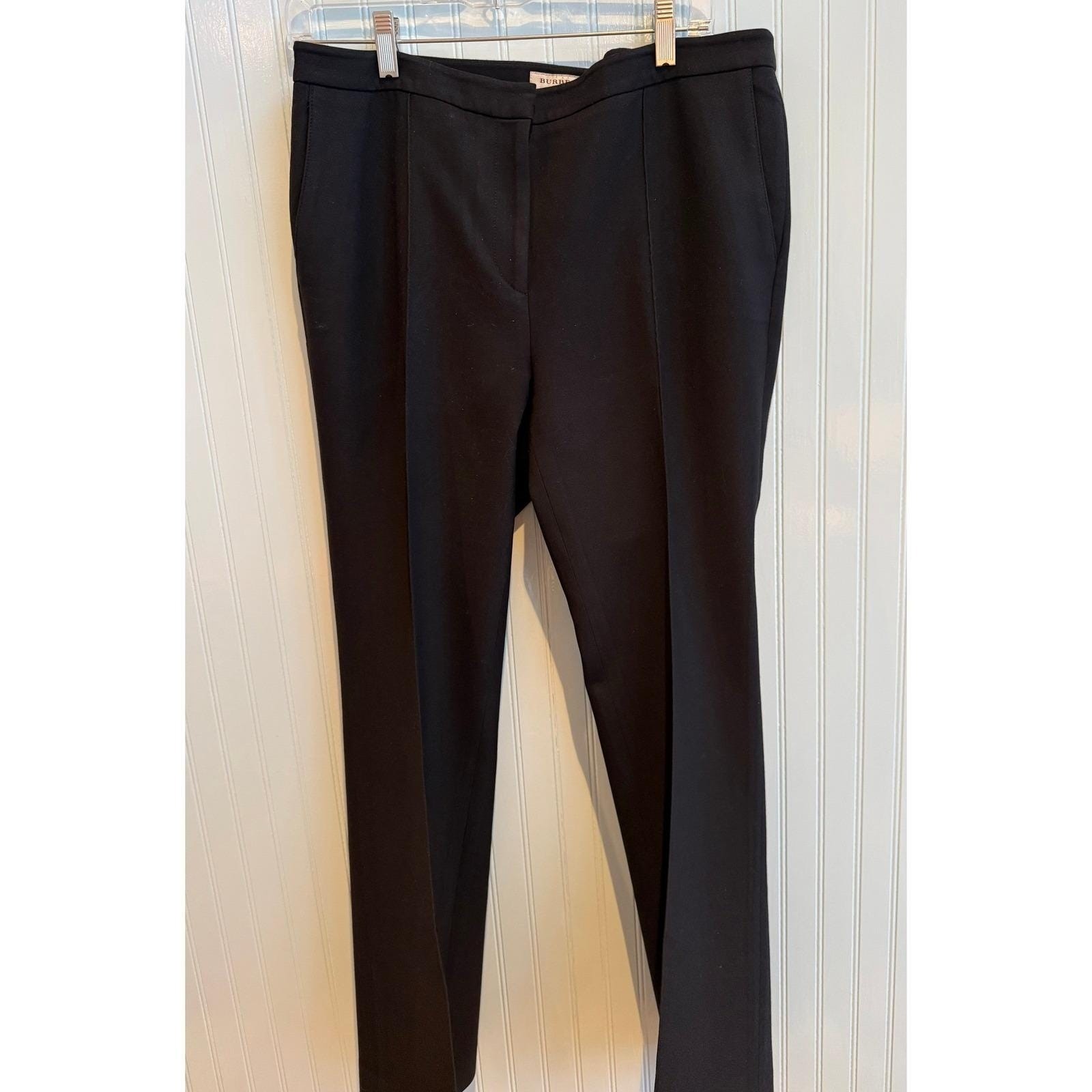 Burberry Black Flare Leg Trousers US 10 UK 12 Classic Vintage Old Money