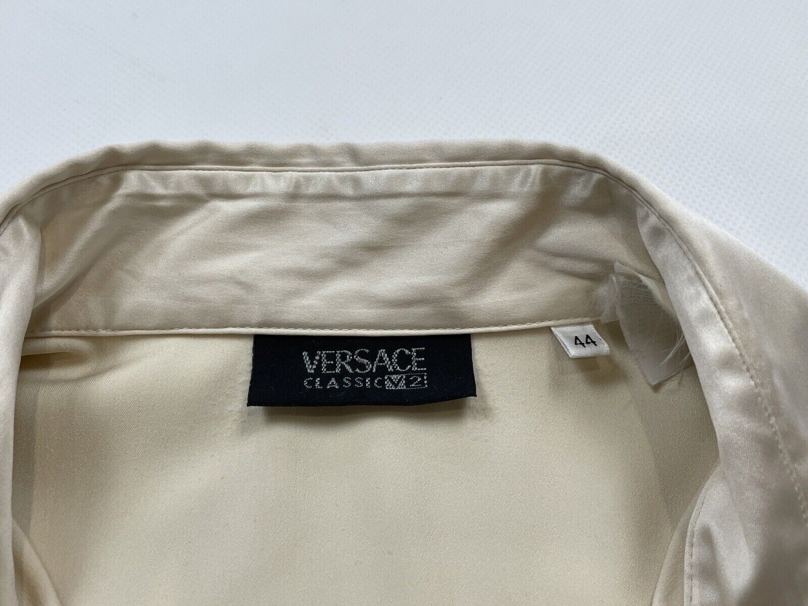 Vintage Versace Classic V2 Silk Shirt Ivory Blouse Top Size 44