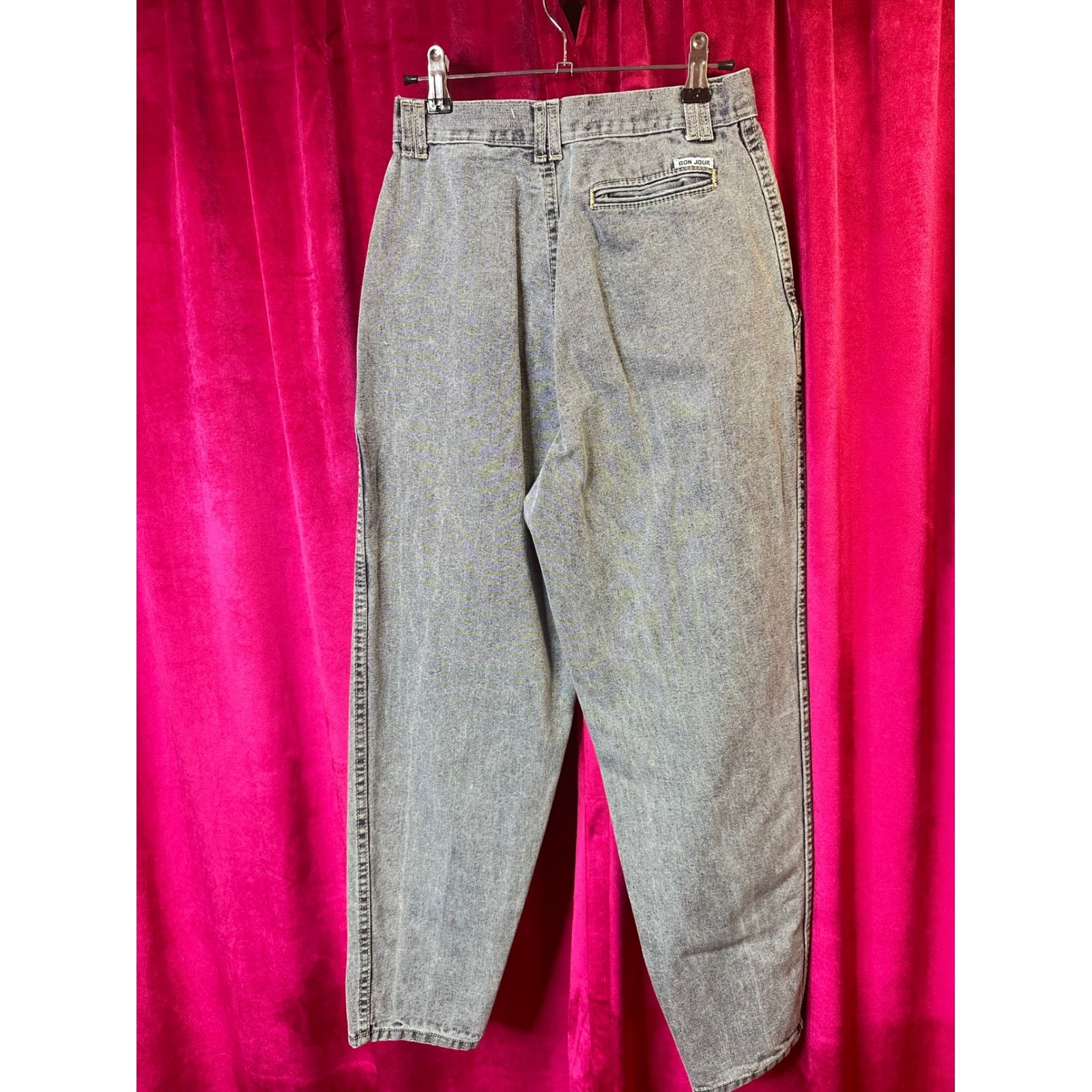 Vintage Bon Jour High Waisted Acid Wash Tapered Jeans Blue Sz 10 Retro 80s 90s