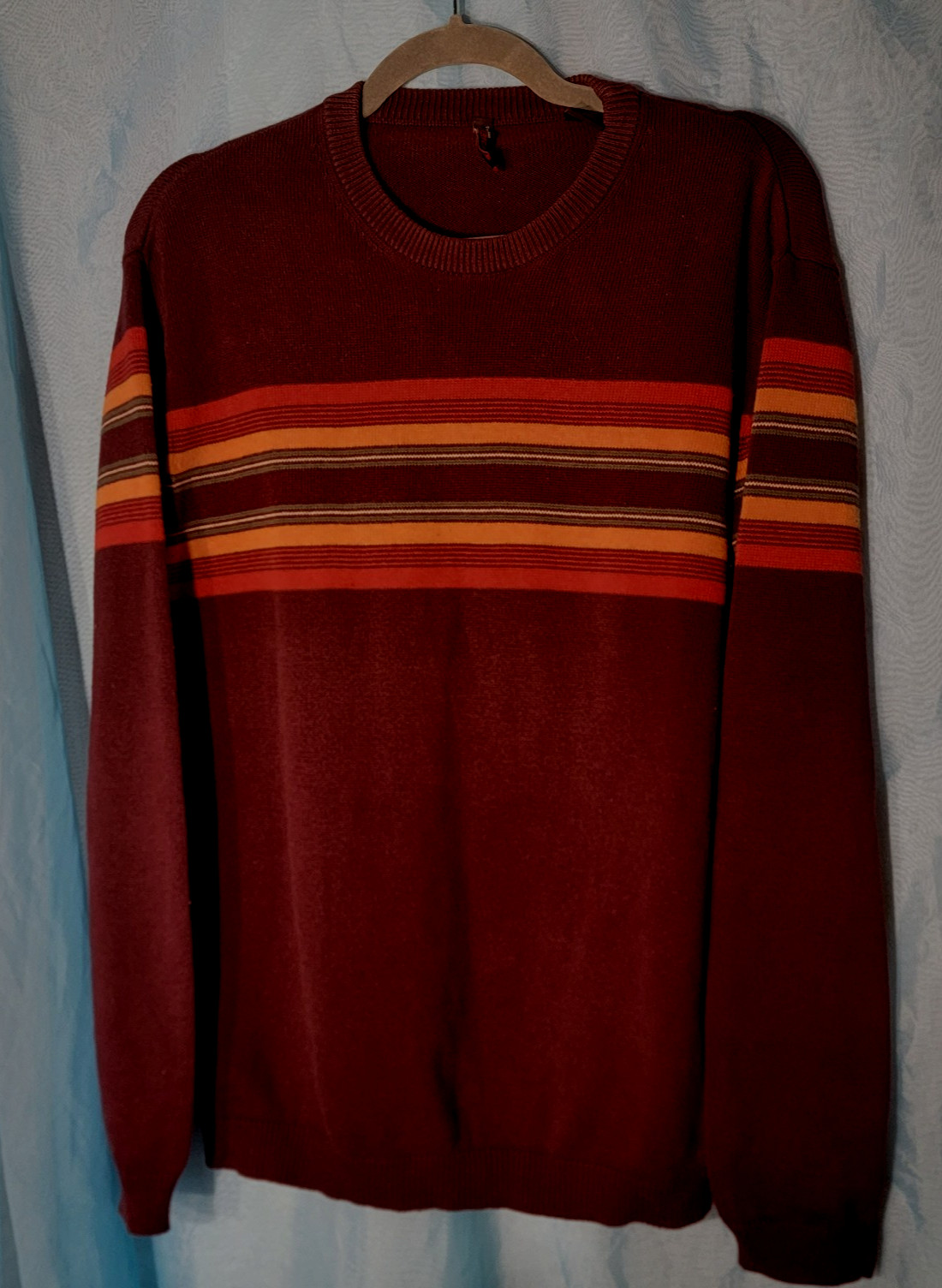 Vintage Perry Ellis Handknit Cotton Striped Sweater M