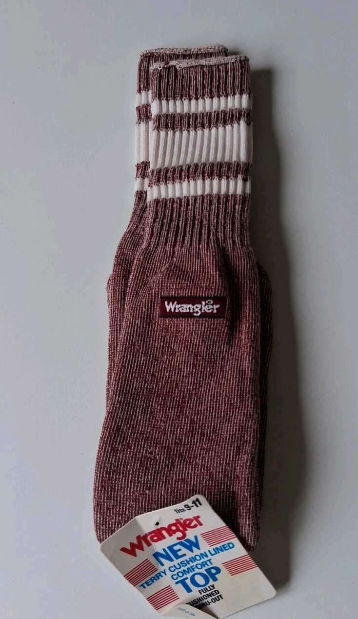 Vintage Wrangler Tube Socks Women’s Maroon 1980’s NOS USA Tags